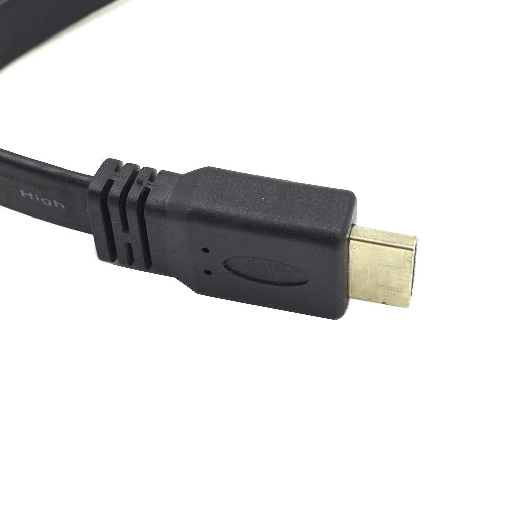 Eilumduo Hxchen 30cm/1ft HDMI Cable for Audio Video HDTV TV PS3 Full HD Short HDMI Male to Male Plug Flat Cable Cord Black