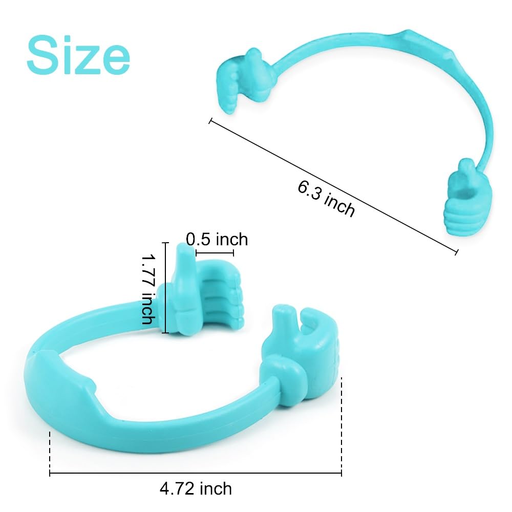 LucyPhy 8 Pack Thumbs up Cell Phone Holder, Adjustable Silicone Tablet Stand, Portable Desktop OK Stands Compatible with Smart Phones iPhone iPad