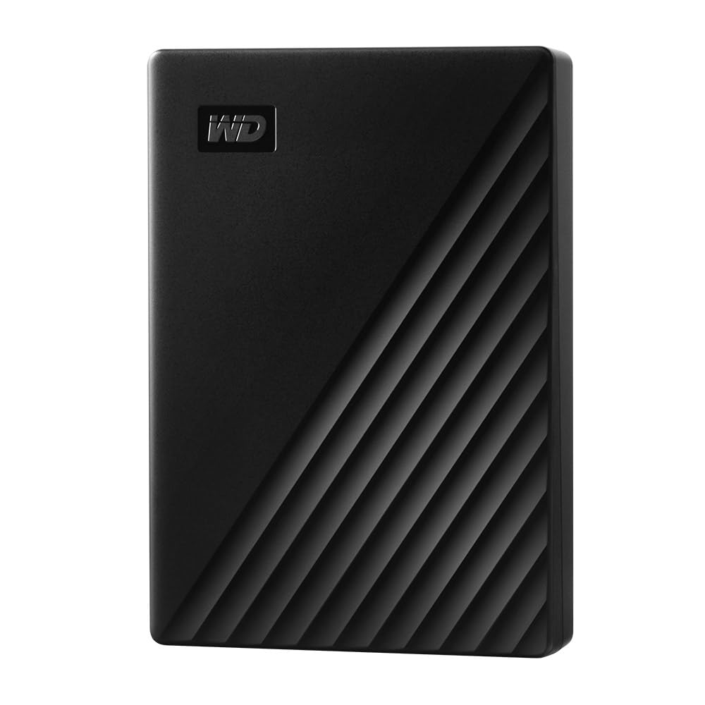 WD 5TB My Passport, Portable External Hard Drive, Black, backup software with defense against ransomware, and password protection, USB 3.1/USB 3.0