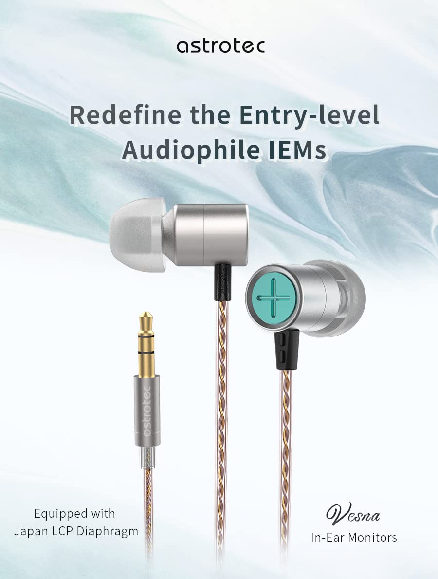 keephifi Astrotec Vesna Wired Earbuds with Microphone Tiny Earbuds in Ear Monitor with LCP Diaphragm Portable Earphones Noise Cancelling Earbuds…