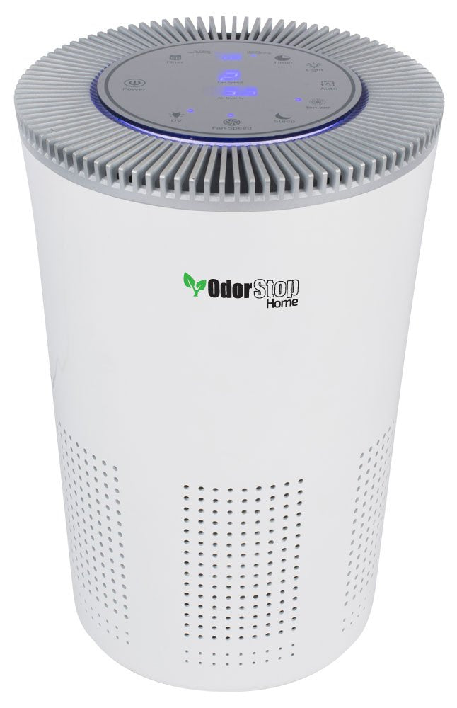 OdorStop HEPA Air Purifier with H13 HEPA Filter, UV Light, Active Carbon, Multi-Speed, Sleep Mode and Timer (OSAP5, Bright White)