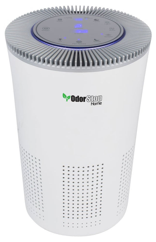 OdorStop HEPA Air Purifier with H13 HEPA Filter, UV Light, Active Carbon, Multi-Speed, Sleep Mode and Timer (OSAP5, Bright White)