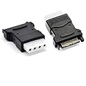 GLHONG Molex to Sata Power Adapter, Molex LP4 Power Adapter,4 Pin Male IDE Molex to Sata 15 Pin Male Adapter Converter for Power HDD, SSD, DVD RW