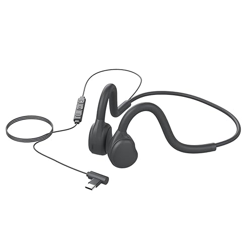GZCRDZ Type-C Wired Headphones with Air Conduction Open Ear Headphones and Built-in Microphone Suitable for Outdoor Activities