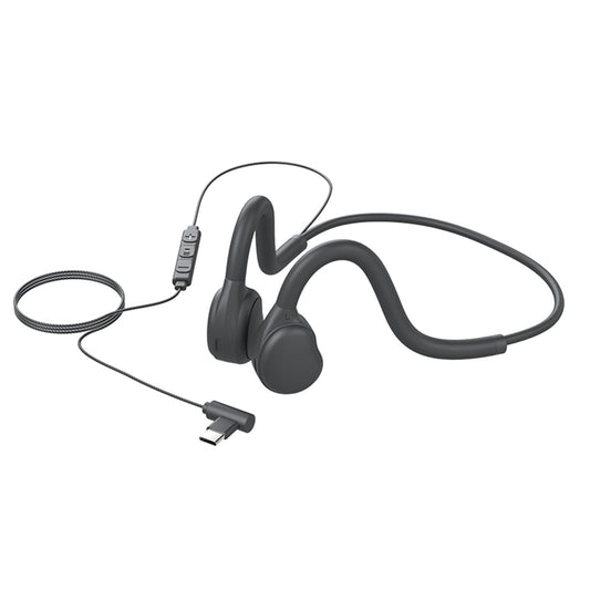 GZCRDZ Type-C Wired Headphones with Air Conduction Open Ear Headphones and Built-in Microphone Suitable for Outdoor Activities