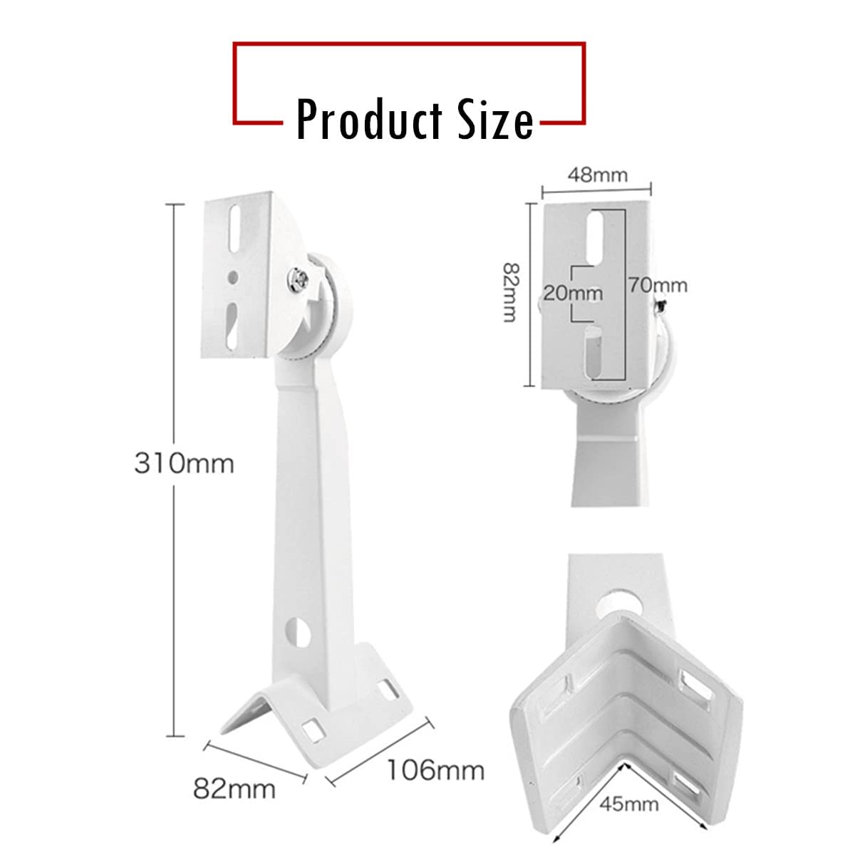 CTXSumTec Aluminum Alloy Corner Pole Mounting Bracket for Security Camera, Universal Wall Corner Mounting Bracket Holder Stand for Surveillance Camera
