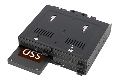 ICY DOCK 4 Bay 2.5" SATA/SAS SSD/HDD Hot-Swap Docking Enclosure for 5.25" Bay - flexiDOCK MB014SP-B R1
