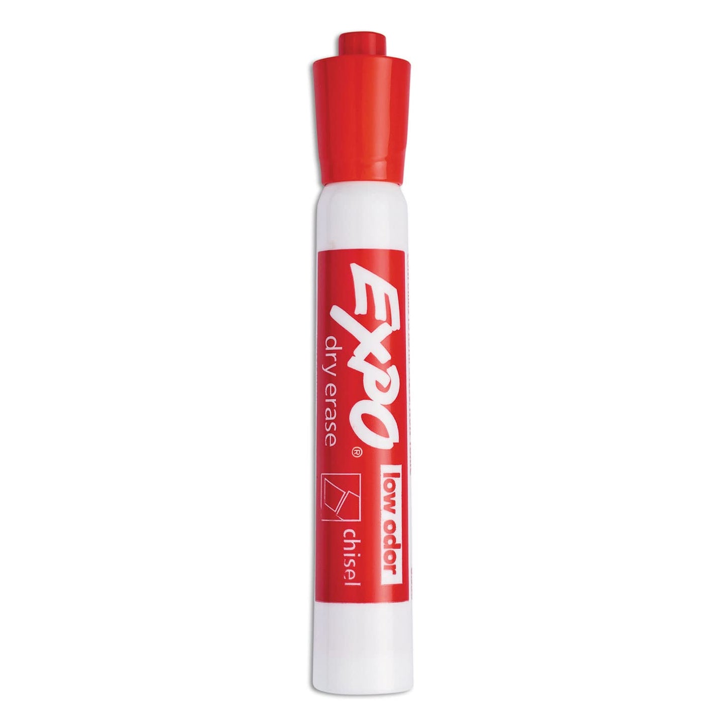 EXPO Dry Erase Markers, Low Odor Ink, Red, Chisel Tip, 12 Count