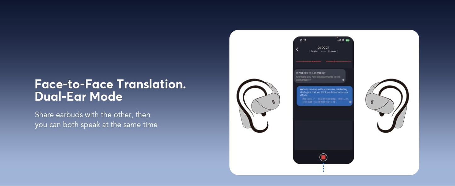 JUNJIEUNVO Q16PRO AI Wireless Translation Earbuds with 70 Hour Bluetooth 5.4 Sports Earbuds, Wireless Smart Touch Screen, Ear Cup with Ear Hooks, IPX5