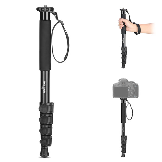 NEEWER 61"/155cm Camera Monopod Stand, Aluminum Alloy Portable Travel Video Monopod Pole with 1/4" 3/8" Screw Adapter for DSLRs Camcorder