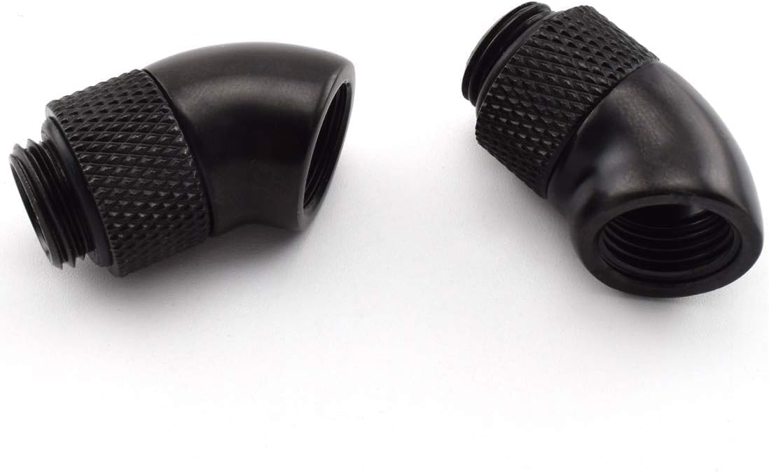 dracaena.io 12 Pack G1/4" 45° Rotary 360° Swivel Fitting, Male to Female Extender Adapter for PC Water Cooling Loop, Computer Liquid Cooling Fittings