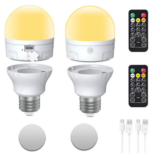 ABZXT E26 Auto Charge Light Bulb with Battery Backup Bulb,Timer for Sconces and Lamps, E26 and USB Charging for Non-Hardwired Fixture, 3 Color