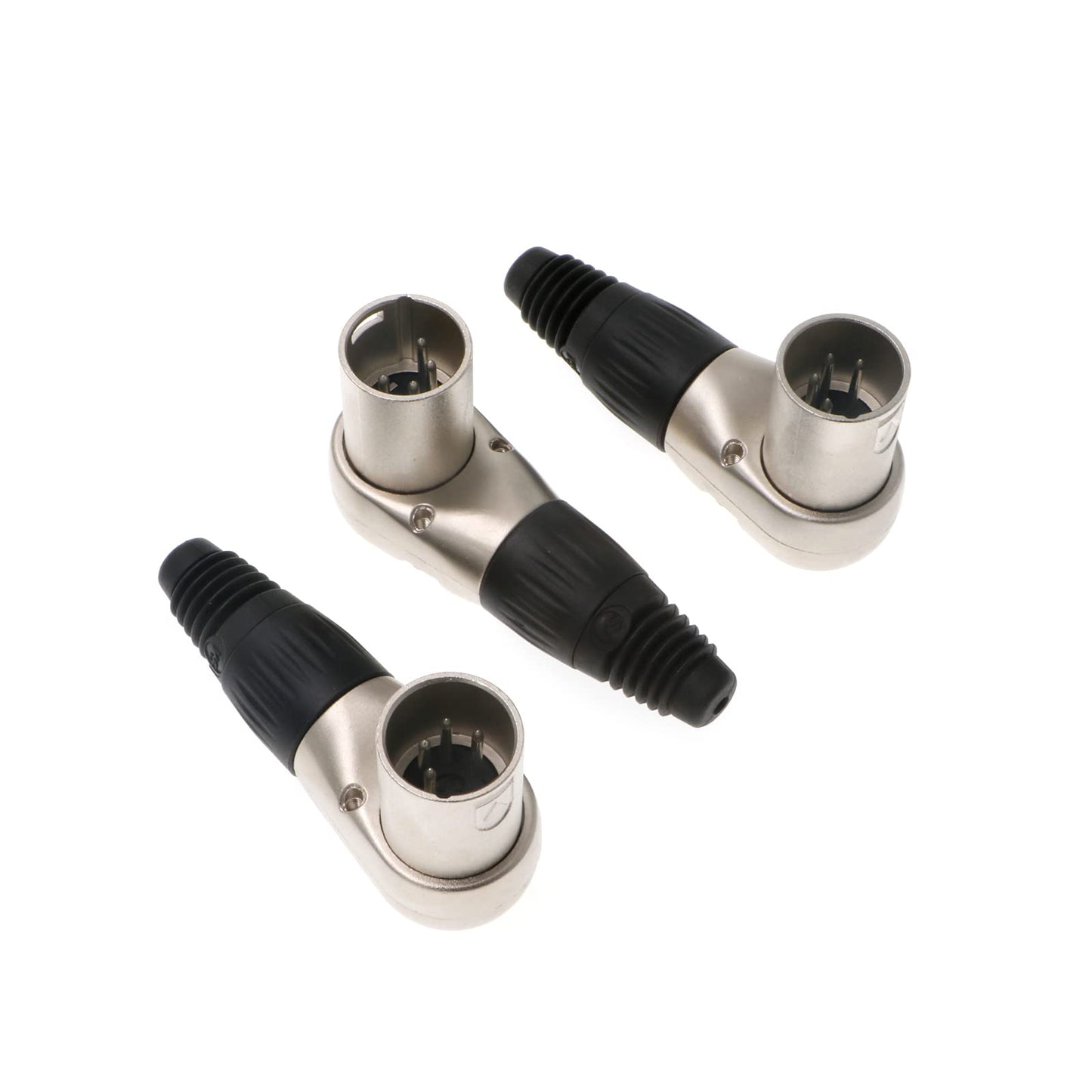 Uonecn XLR 4 pin Male Connector for ARRI Monitor DSLR Rig 3 pcs Right Angle 90 Degree XLR 4 pin Male