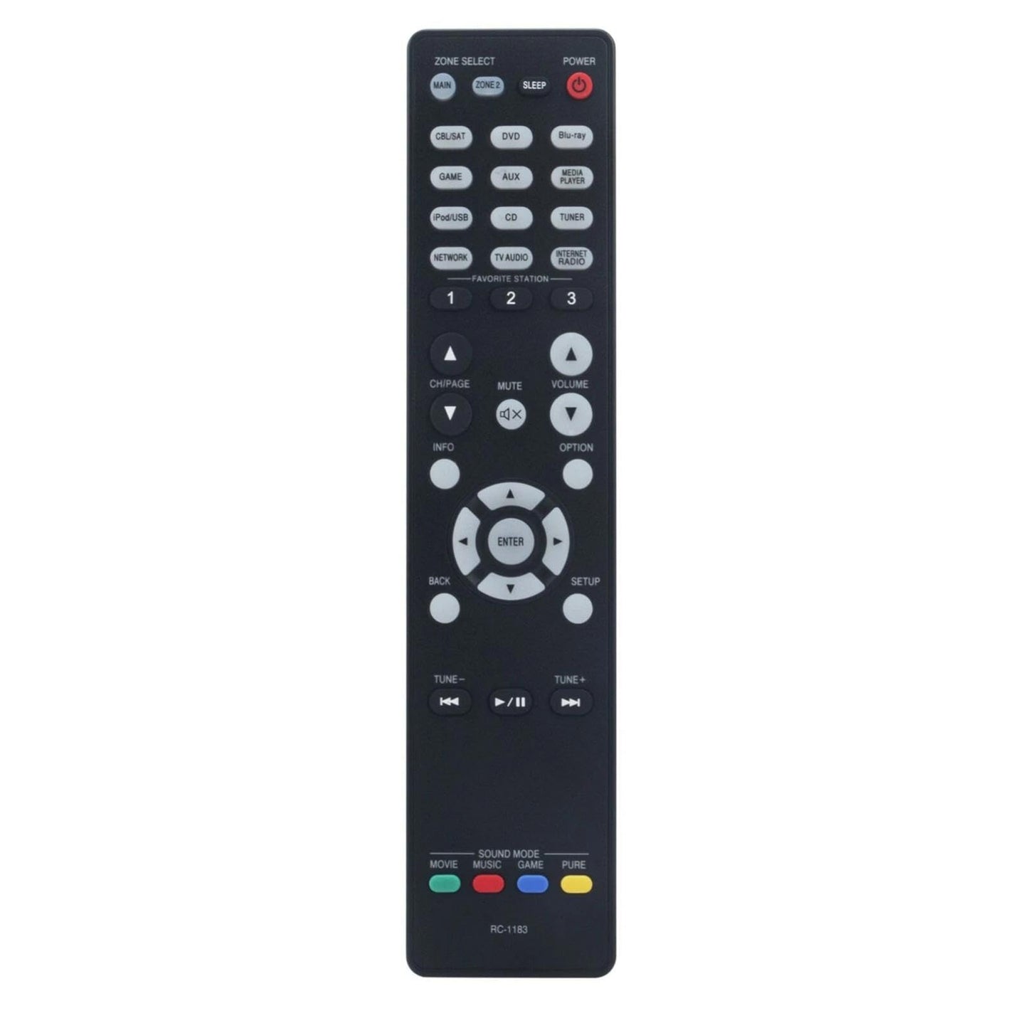 RC-1183 Replacement Remote Control for Denon Home Theater AV Receiver in Living Rooms or Rooms, Replace Models RC-1167, Replace Remote Compatible