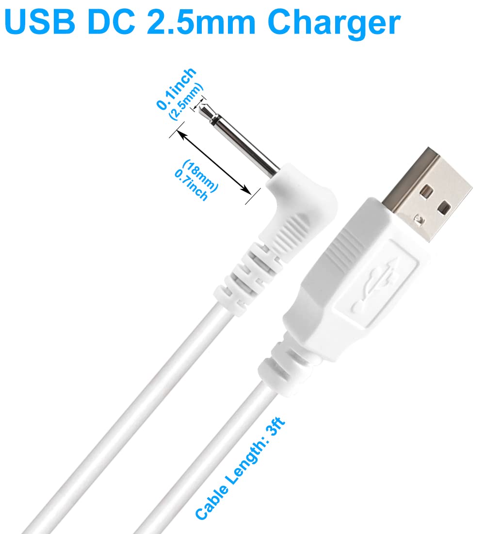 SCOVEE DC Charging Cable,USB Charger Cord,2.5mm USB DC Charger Cord Replacement,Fast 5v Charging Cable Wire