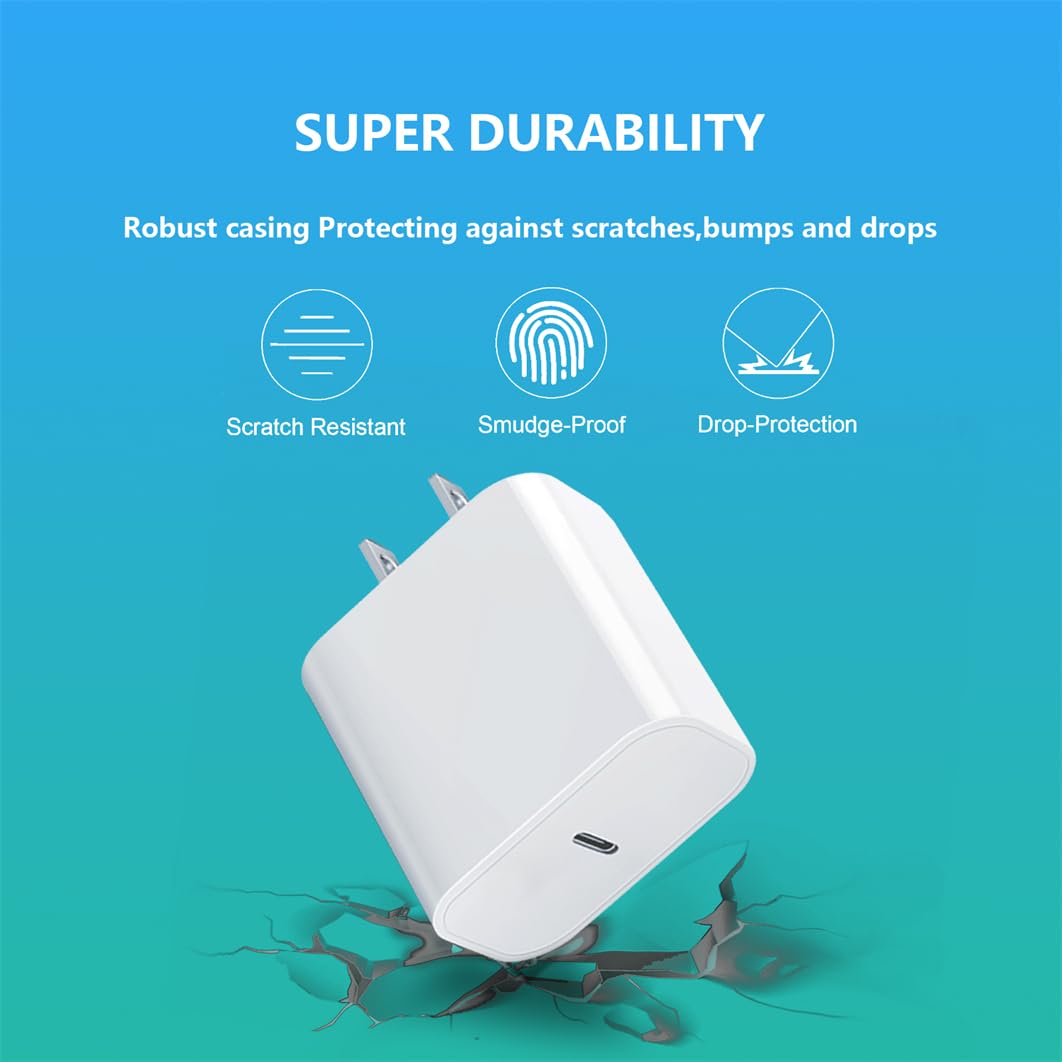Fast USB-C Charger Block 20W for iPhone 17/16/15 Charger, Apple Watch/iWatch Series Ultra/11/10/9/8/7/6/SE/SE2/SE 3, Type-C PD Fast Charging USBC