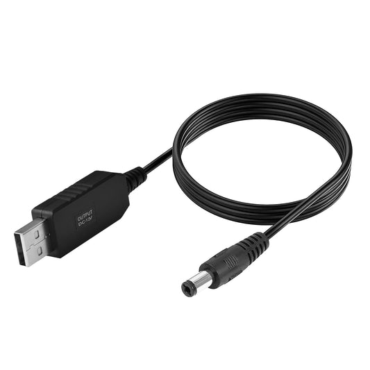 Sqrgreat 5v to 12v Step Up Cable, USB Adapter with DC Jack 5.5 x 2.1mm for Fan, Table Lamp, Piano Keyboard, Bluetooth Audio, Wireless Router, Speakers