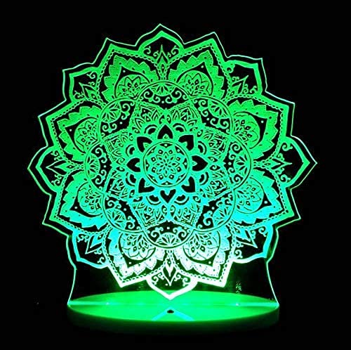 Jinnwell 3D Lotus Flower Night Light Lamp Illusion 16 Color Changing Table Desk Decoration Lamps Gift with Acrylic Flat ABS Base USB Cable Toy