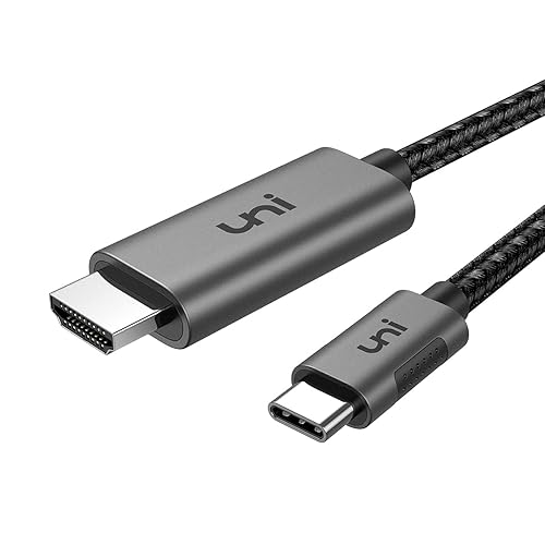 uni USB C to HDMI Cable for Home Office 6ft (4K@60Hz), USB Type C to HDMI Cable, Thunderbolt 4/3 Compatible with iPhone 15 Pro/Max, MacBook Pro/Air