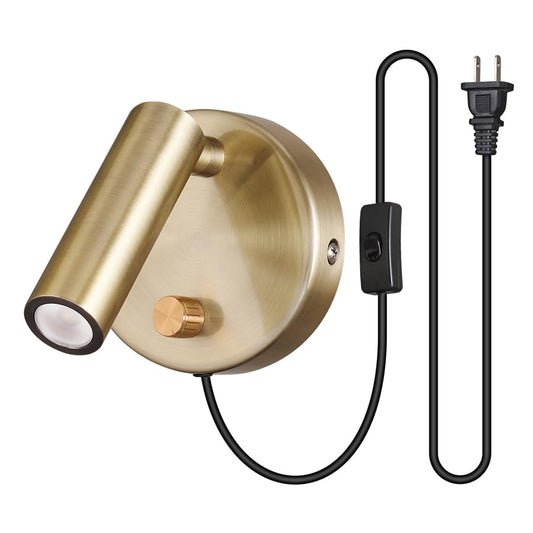 Agese Surface Wall Mounted Reading Light Sconces Lamp Physical Knob Dimmer Switch LED 5W Warm White 3000K (Bronze Plug Cord)