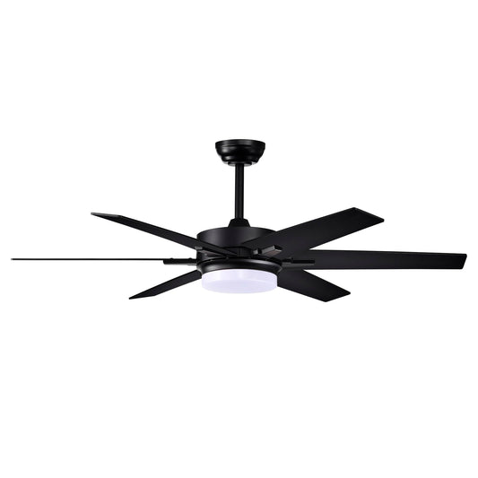 Edvivi 52 Inch LED Ceiling Fan with Lights and Remote Control, Low Profile Ceiling Fan with 6 Dual Finish Blades, 6-Speed Noiseless Reversible Motor