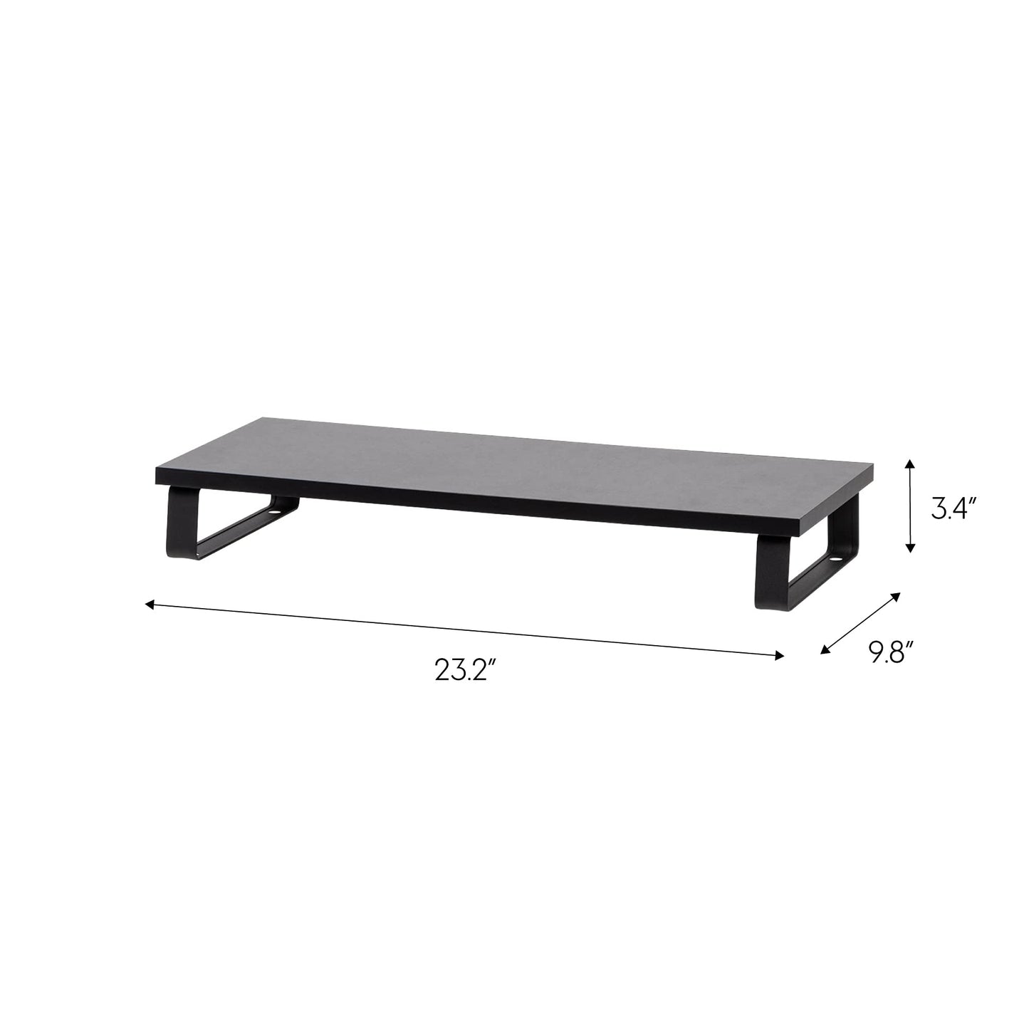 IRIS USA 1-Tier Multi-Purpose Modern PC Monitor Organizer Stand with Metal Legs, Ergonomic Desktop and Countertop Riser for Computer Laptop TV Kitchen