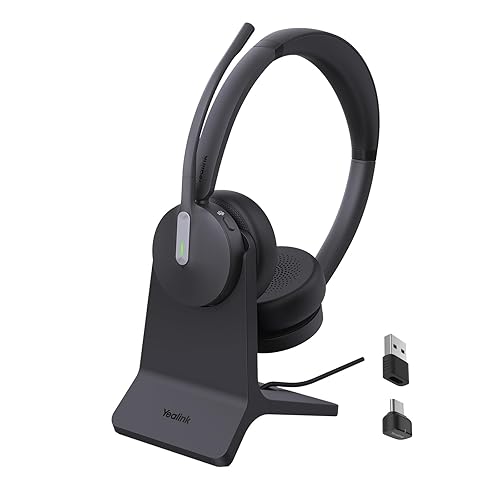 Yealink BH70 Dual Wireless Headset with Mic for Work, Bluetooth Headphone with Teams Certification, up to 35h Talk Time, 147g All-Day Wearing…