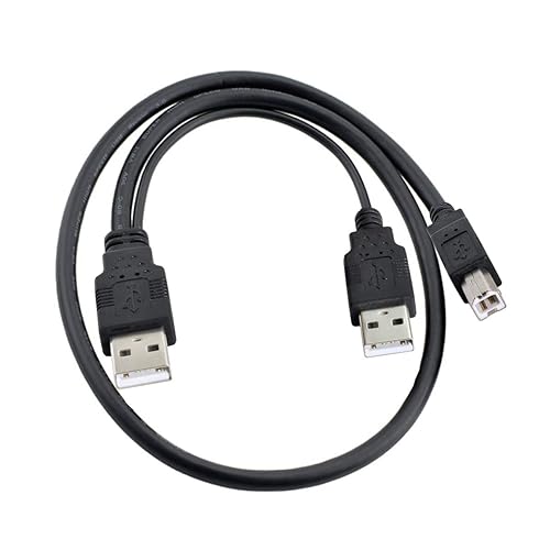 chenyang Dual USB 2.0 Male to Standard B Male Y Cable Support 5V Power for Printer Scanner External Hard Disk Drive
