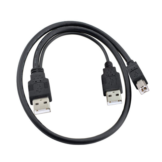 chenyang Dual USB 2.0 Male to Standard B Male Y Cable Support 5V Power for Printer Scanner External Hard Disk Drive