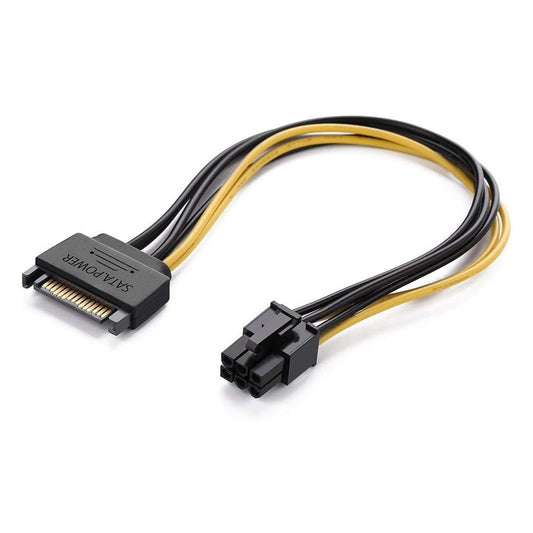 6 Pin to SATA Power Cable Adapter (PCIe to SATA 15 Pin), Graphics Video Card Power Cable (20CM/8inch)