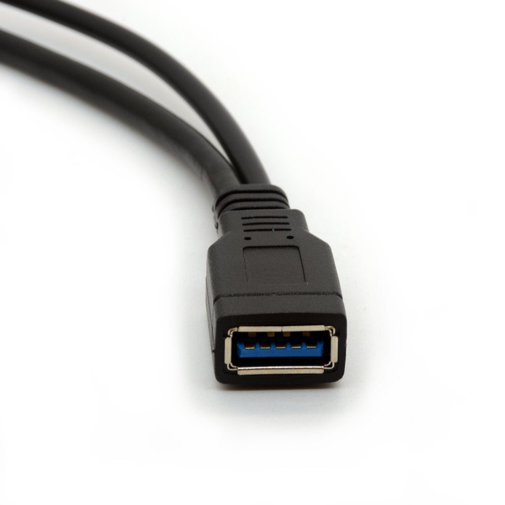 BSHTU USB 3.0 Cable Dual Power Charge Cables Y Adapter Type A Lead Male to Female Extension Code 30cm (5Gbps Data Transfer and Charging)