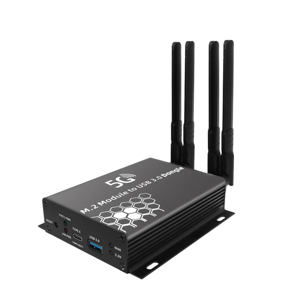 HLT NGFF(M.2) 4G/5G Module to USB 3.0 Adapter with Auxiliary Power and Cooler Fan