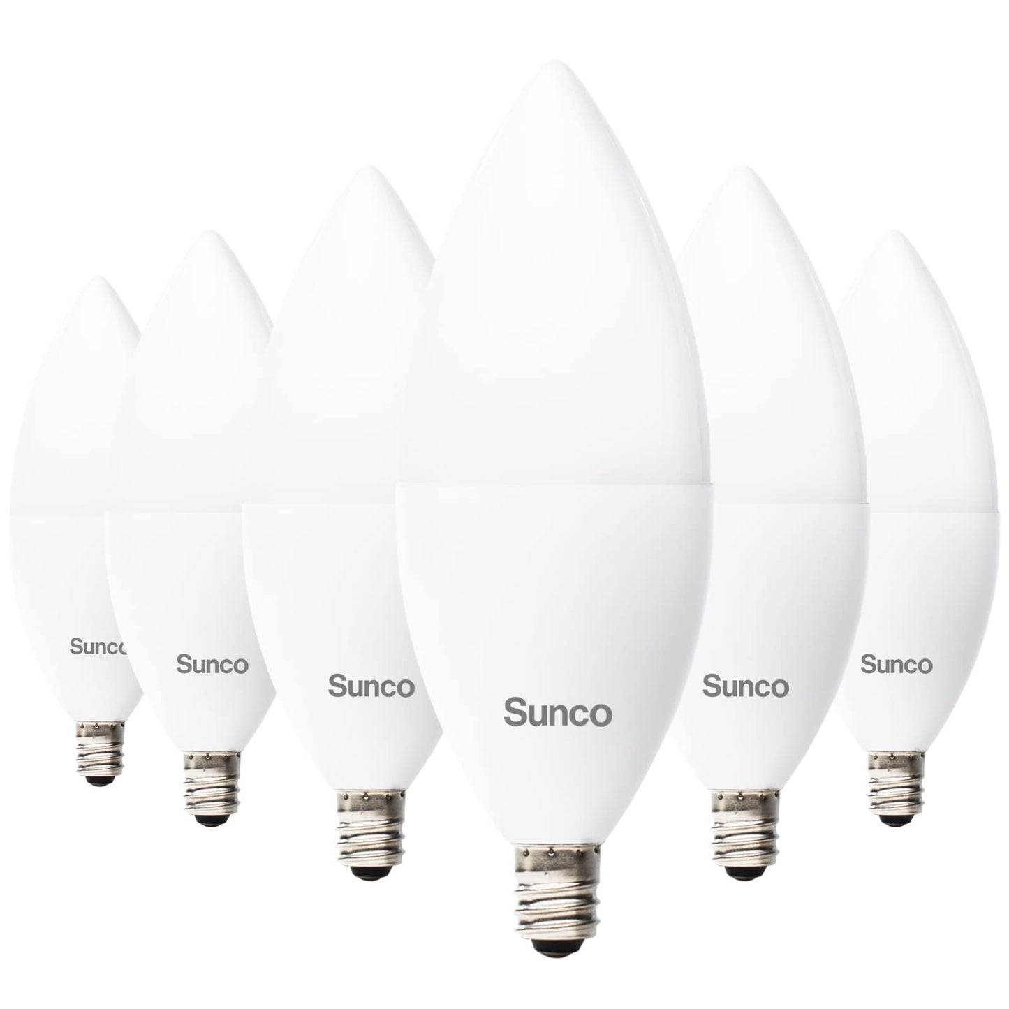 Sunco B11 Candelabra LED Bulb, Dusk to Dawn, E12, 5W=40W, 2700K