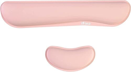 iFine Upgrade Cleanable PU Leather Keyboard Wrist Rest Pad & Mouse Wrist Cushion Support for School, Office, Home, Computer, Laptop, Mac, Waterproof