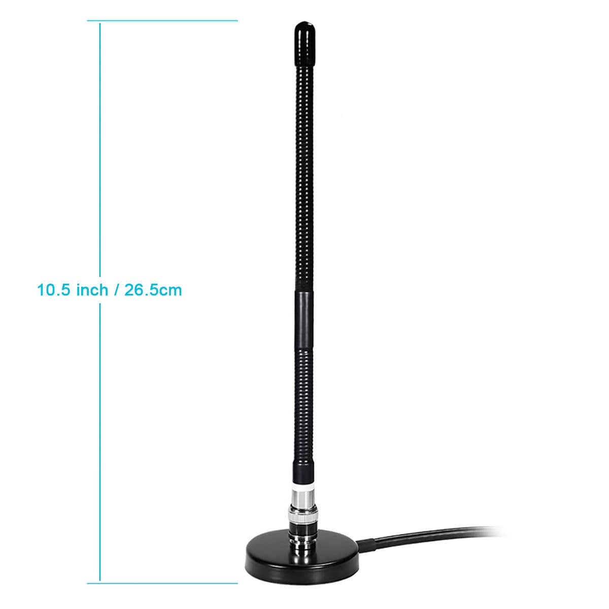 Bingfu 27MHz CB Radio Antenna Soft Whip Magnetic Base BNC & PL259 Male Compatible with Cobra Midland Uniden Maxon President Portable Handheld CB Radio