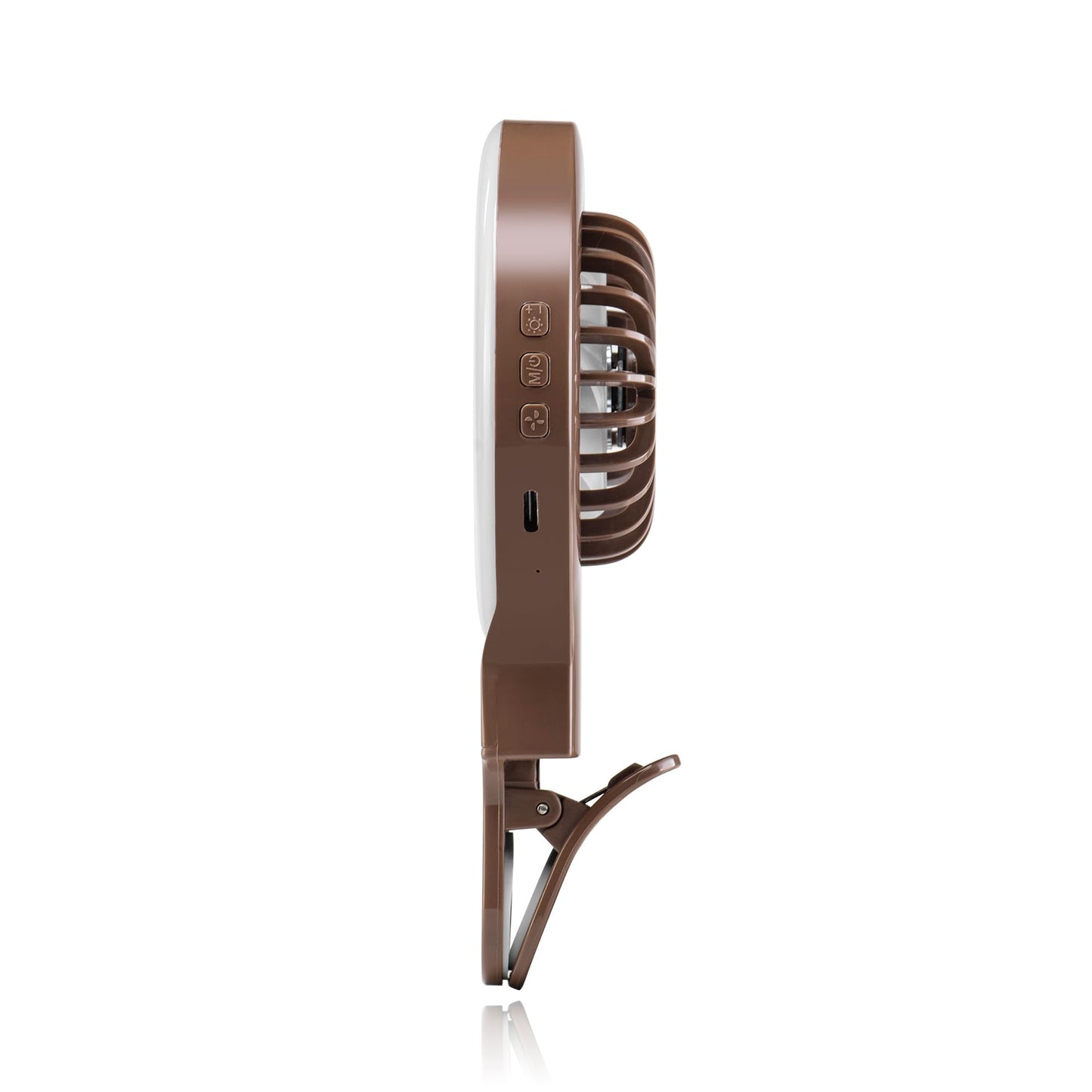 Fangirl by Remi: 2-in-1 Clip on Phone Fan and Selfie Ring Light (Brown)