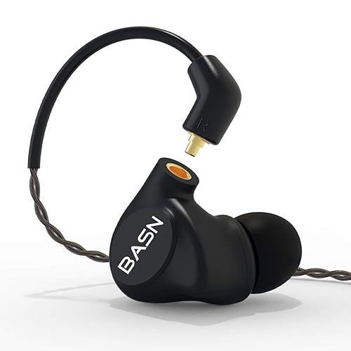 BASN Metalen in-Ear Monitors Headphones,4 Drivers Musicians Noise Isolating IEMs with Deep Bass, Two Detachable MMCX Cables with Case…