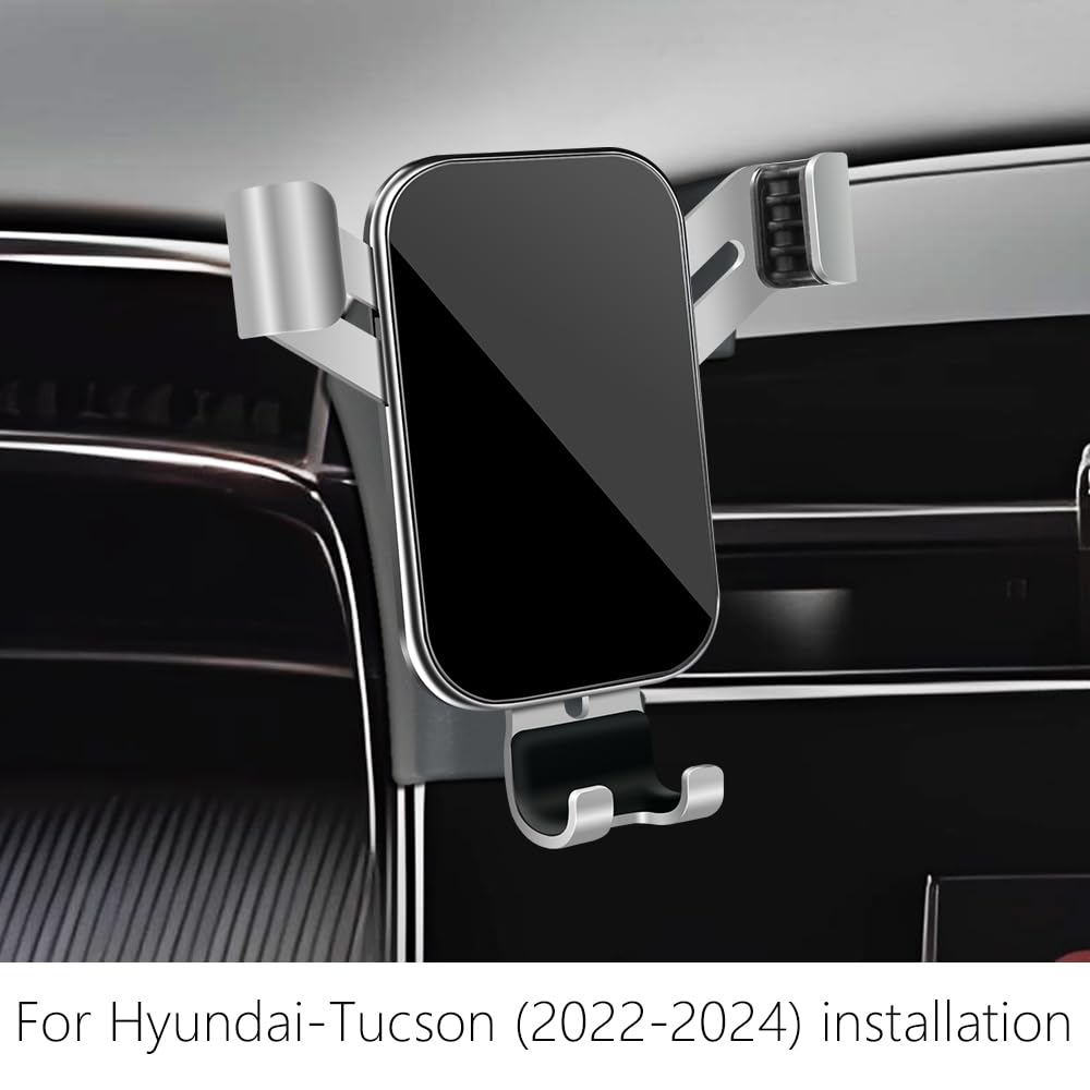 LUNQIN Car Phone Holder for Hyundai Tucson 2022 2023 2024 and Hyundai Santa Cruz 2022-2024 Auto Interior Accessories Best Cell Phones Mount Cellphone