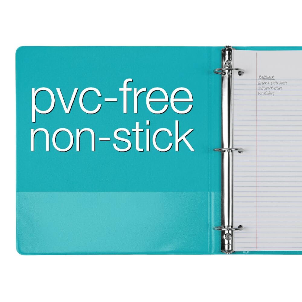 Cardinal 3 Ring Binders, Binders for School and Office, Durable 1.5 Inch, Round Rings, Holds 350 Sheets, ClearVue Presentation View, Non-Stick
