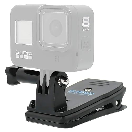 SUREWO Backpack Strap Mount Quick Clip Mount Compatible with Gopro Hero 13/12/11/10/9/8/7/6(2018)/5 Black,DJI Osmo Action 5 pro/4/3/2 and More