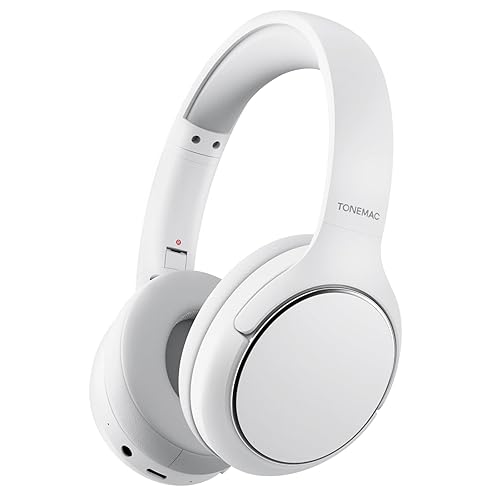 TONEMAC H2 Wireless Headphones,Over Ear Bluetooth Headphones,50H Playtime,Wireless Headset with Mic,Foldable Lightweight Bluetooth Headset with Deep…