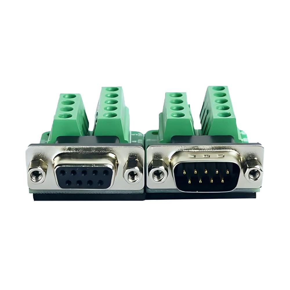 Willwewon DB9 D-SUB 9pin Breakout Adapter Plate Connector,RS232 Serial to Terminal Board Signal Module(Male x 5, Female x 5)