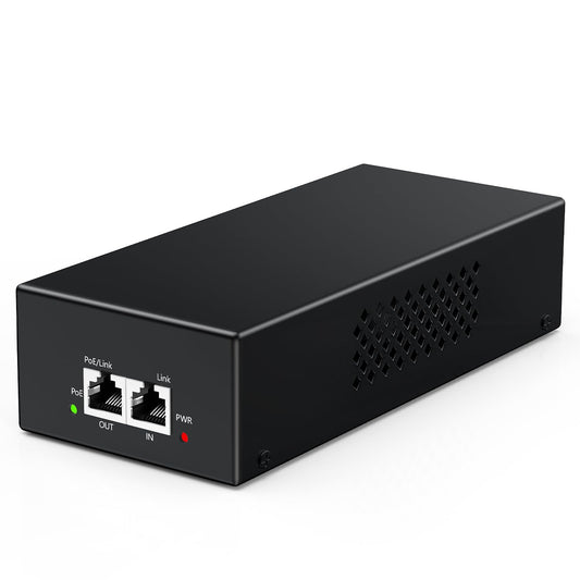 YuanLey Gigabit PoE Injector 90W, 10/100/1000Mbps PoE++ Injector Adapter, IEEE 802.3bt/at/af, Up to 325 Feet, Metal Case Desktop/Wall-Mount, Plug