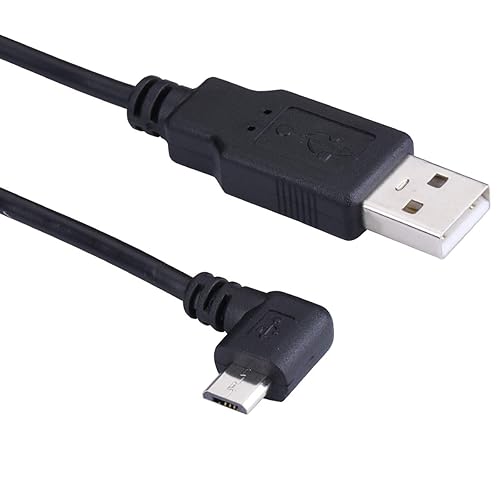 LARRITS Extra Long 15FT USB 2.0 A to Micro B USB Cable 90 Degree Right Angle Charge Cord with 5pc Wiring Clips for Car Dash Cam GPS Navigation DVR