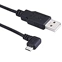 LARRITS Extra Long 15FT USB 2.0 A to Micro B USB Cable 90 Degree Right Angle Charge Cord with 5pc Wiring Clips for Car Dash Cam GPS Navigation DVR