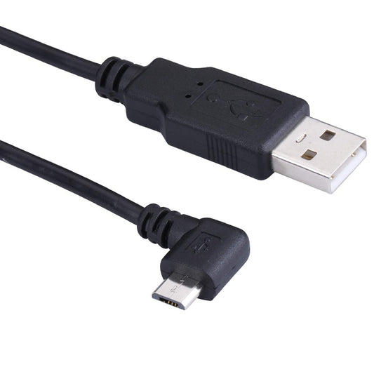 LARRITS Extra Long 15FT USB 2.0 A to Micro B USB Cable 90 Degree Right Angle Charge Cord with 5pc Wiring Clips for Car Dash Cam GPS Navigation DVR
