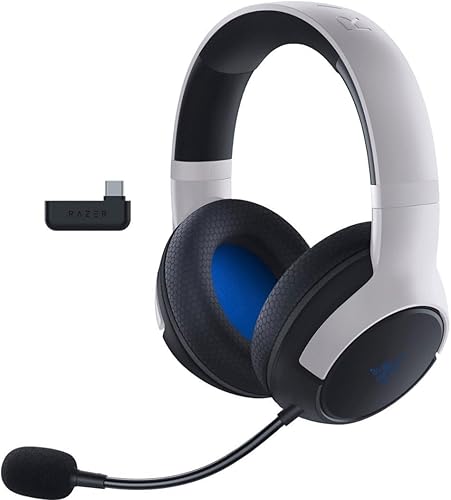 Razer Kaira Dual Wireless Gaming Headset for PlayStation 5 / PS5, PC, Mobile, PS4: Triforce 50mm Drivers - HyperClear Cardioid Mic - 2.4GHz