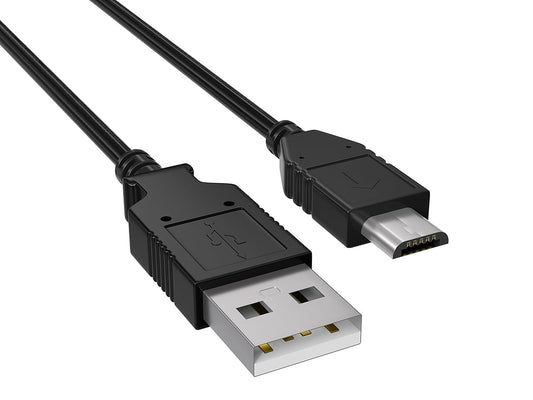 CableLeader 0.5ft USB 2.0 A Male to Micro B Male Cable, Charging Cord, Data Transfer Cable, Black, Pack of 1