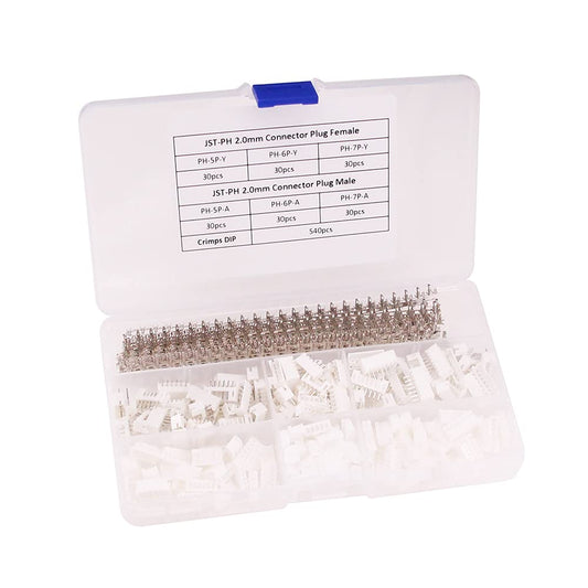 RFaha 720pcs JST-PH Kit 2.0mm 5/6/7 Pin Female Head Plug JST PH Adapter Housing Connector Cable Socket Male Female Crimp DIP Kit(PH#5-7)