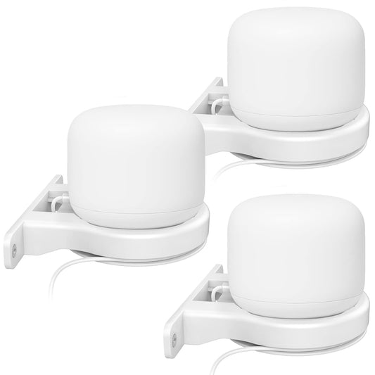 Delidigi 3 Pack ABS Wall Mount Compatible with Nest WiFi Router- AC2200 Bracket Holder Shelf for Nest WiFi Point [Built-in Cable Management](3 Pack